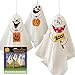 Outdoor Halloween Decor Set - Door Poster, Pumpkin Leaf Bags, Hanging Ghost Decorations
