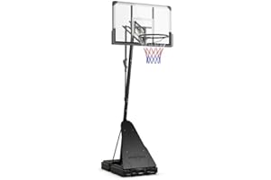 Giantex Basketball Hoop Outdoor - 4.9-10 FT Height Adjustable Basketball Net Hoop w/ 44 Inch Shatterproof PC Backboard, Porta