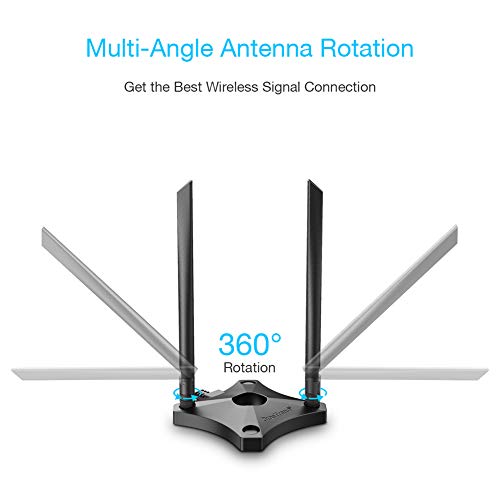 BrosTrend 1200Mbps PCIe WiFi Network Card for Desktop PC of Windows 10/8.1/8/7, 2 X 5dBi Antennas and Magnetic Extension Base, AC1200 Dual Band 5GHz 867Mbps / 2.4GHz 300Mbps, PCI Express