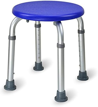 TSAR003 Shower Stool Round- Adjustable Bath Tub Seat For Bathroom Safety &amp; Shaving - Heavy Duty &amp; Lightweight For Elderly, Senior,Blue