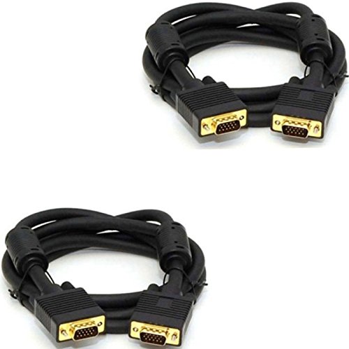 C&E 10 Feet, Standard 15-Pin VGA Male to VGA Male Cable, 2 Pack, CNE63189