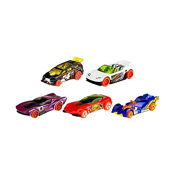 Hot Wheels 5-Car Pack of 1:64 Scale Vehicles, Gift for Collectors & Kids Ages 3 Years Old & Up (Styles May Vary), 1806