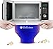 Delizioso Microwave Popcorn Popper / Big Popcorn Maker & 2 Gifts, Silicon Collapsible Bowl 7.8 X 4.3 X 5.7 Inches, BPA and PVC Free, With Lid & Handles (Blue)