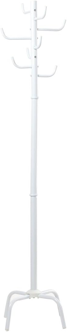 Metal Coat Rack Tripod Cloth Hanger Clothes Dryer Modern Style Metal 8 Hooks Hat Clothing Garment Rack Heavy Duty White Finish