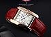 IJAHWRS Womens Analog Watches Quartz Wristwatch Business Casual Watch Unique Dress Watch Square Dial Roman Numeral Strap Fashion Ladies Cheap Watches on Sale Birthday Gift 30M Waterproof (red)