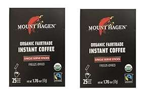 Image of Mount Hagen -REGULAR Organic Instant Coffee Freeze Dried 25 Single Serve Packets- 1.76 Oz Each , (Pack of 2)