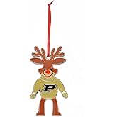 Purdue Boilermakers Reindeer Metal Christmas Ornament