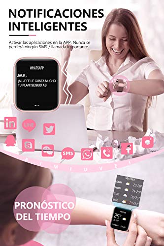 AIMIUVEI Smartwatch, Reloj Inteligente Mujer Hombre IP67 con Pulsómetro,  1.4 Inch Smartwatch Presión Arterial Monitor de… - topshoppingtopic.com