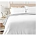 AmazonBasics 400 Thread Count Cotton Duvet Cover Set with Sateen Finish - Full/Queen, White