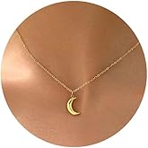 foyjoey Gold Sun Horn Necklace for Women Dainty Crescent Moon Necklace Lucky Horse Shoe Pendant Necklace Minimalist Trendy Jewelry Christmas Gifts