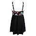 PZZ Geometric Print Plus Size Black Bathing Dress Push Up Swimsuit(FBA) (3X-Large, Black)