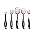 BEZOX Silicone Makeup Brush, Set of 5pcs Oval Makeup Brushes, Cream/Cosmetics/Foundation Application Tools - W/Makeup Brushes Acrylic Holder