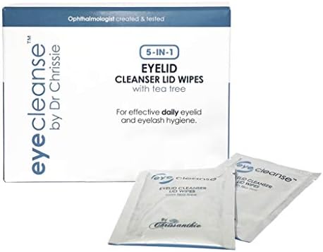 Chrissanthie eye cleanse Lid Wipes (30 count) with Tea Tree & Citrus Extracts – Ophthalmologist Designed Pre-moistened All-in-one Makeup Remover, Lid & Lash Extensions Wipe