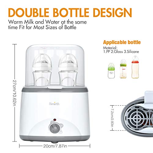 Baby Bottle Warmer, Bottle Sterilizer&Food Heater&Smart Thermostat/Songway 4 in 1 Multifunctional Milk Warmer/Evenly Warm Breast Milk or Formula/Double Bottle Design Fits for Most Baby Bottles