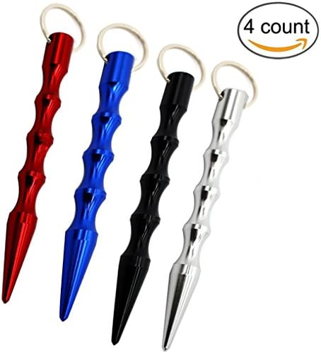 Fashion Easy 4 Pack Aluminum alloy anti-wolf tactical pen,Tactical Kubotan Survive Keychain for Women Ladies and Girls