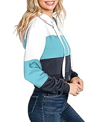 DOUBLJU Casual Crop Hoodie Long Sleeve Zip Up