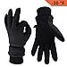 OZERO Winter Gloves with Windproof Deerskin Suede Leather and Insulated Polar Fleece Warm for Women and Men Denim-Black S