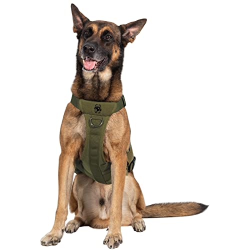 Tactical Dog Harness For Large Dog Full Metal Buckled No Pull Dog Harness Vest With