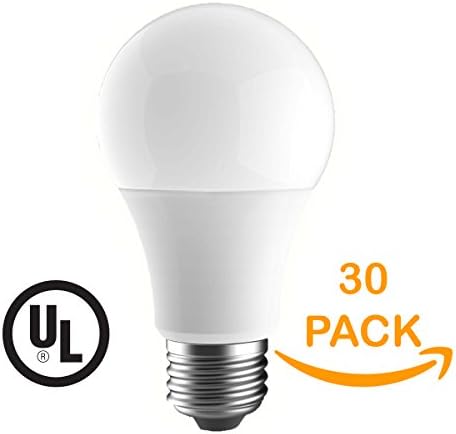 [30 PACK] 60W EQUAL - A19 LED bulbs replace 60 watt incandescent with 8.5 watt E26 base UL non dimming 2700k soft white color