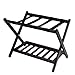 WELLAND Wood Collapsible Foldable Luggage Rack Holder with Shelf Suitcase Luggage Stands for Guest Room (Espresso)