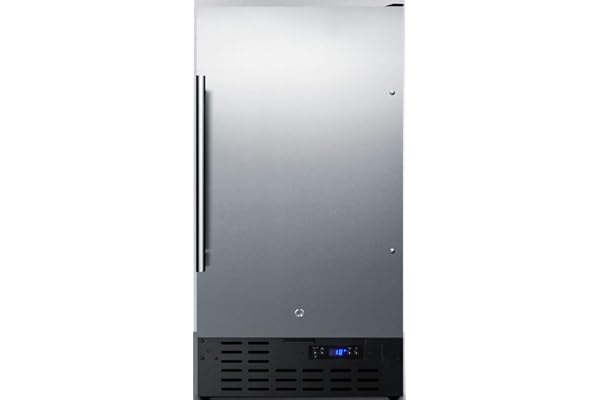 Summit Appliance FF1843BSSADA ADA Compliant 18" Wide Built-in Undercounter All-refrigerator with Stainless Steel Door, Black Cabinet, Digital Thermostat, Automatic Defrost and Front Lock