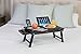 Sofia + Sam Multi Tasking Laptop Bed Tray | Supports Laptops Up to 18 Inches | Walnut (Left Handed Tray)