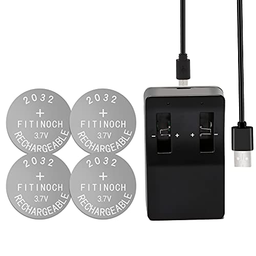 Rechargeable 2032 Battery, FITINOCH LIR2032 Button Battery Can Replace