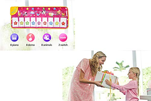 Piano Mat, Musical Dance Mat Keyboard Playmat Electronic Music Playmat Carpet Blanket for Kids Toys for 3-6 Year Old Girls 3 4 5 6 Year Old Girl Gifts Xmas Gifts for Kids