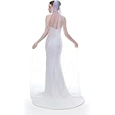 Yumseir Wedding Veil, 1 Tier Pearl Bridal Veil With Metal Comb, Bride Veil, Veils for Women Wedding