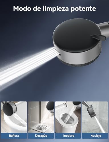 Magichome Alcachofa de Ducha con Filtro Algodón PP + 3 Capas, Alta Presión y Ahorro de Agua, Giratorio 360° Botón ON/OFF, Ideal para Agua Dura, 6 Modos de Rociado, Caída del Cabello y Piel Seca