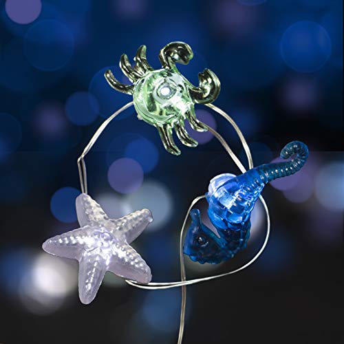 Funpeny Ocean Theme String Lights, 40 LED Starfish, Hippocampus and