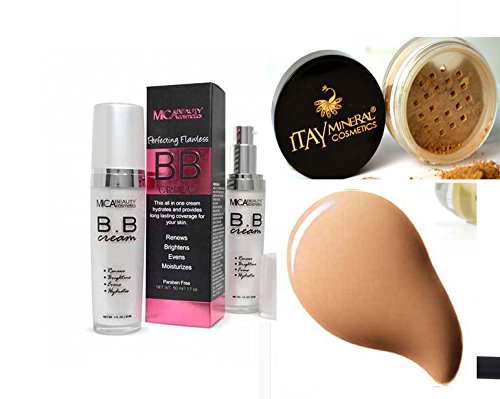 Lot 2 Items: 1x Mica Beauty BB Cream + Matching Itay Mineral Loose Powder Foundation (Tan)