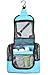 The Fine Living Co. Portable Hanging Shower Caddy Organizer Bag (Free Toiletries Case+Metal Hook) Quick Dry Mesh Shower Caddy Tote Bag Pouch For Bathroom College Dorm Camp Gym Camping 10”x4”x8”(Aqua)