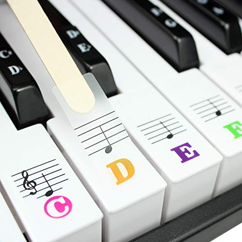 image for MAYA Piano Keyboard Stickers for 88/61/54/49/37 Key.Colorful Large Bol