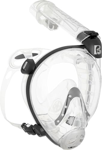 CRESSI Since 1946 - Prince Full Face Mask - Dry Full Face Mask Snorkel, 180° Vision, Safe CO2, 100% Silicone, Anti-fog, Side Tube, Adjustable Straps