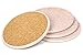 Ceramic Coasters for Drinks by Sweetzer & Orange - Pink and Rose Gold Drink Coasters, Round 4 Piece Coaster Set with Absorbent Ceramic Stone and Cork Base - Absorbant For Table, Desk and Bar