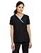 WonderWink Women's Charlie 5 Pocket Y-Neck Wrap Top, Black, Large