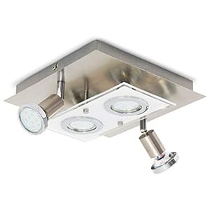 B.K.Licht I Plafondspots I met 4 lichts I GU10 fitting I draaibare spots I glas opbouwspots I incl. 4x GU10 I 3.000K I…
