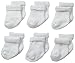Gerber Baby 6-Pair Sock, White, 6-9 Months