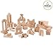 KidKraft 60-Piece Wooden Cutout Shapes Block Building Architectural Set - Natural
