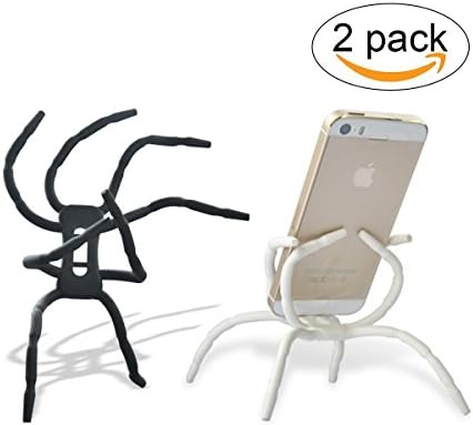 2 Pack Portable Spider Flexible Cell Mobile Phone Holder hanging Mount and Stand, Compatible with ALL Smartphones