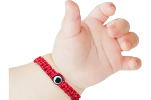 HANDMADE Red Bracelet for Babies, Baby Girl and Baby boy. Protection Amulet for Baby. String for Good Luck and The Evil Eye. Infant Bracelet for Baby Color red,Blue,Pink Black (Red Bracelet Blue Eye)
