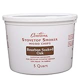 Smoking Chips – (Bourbon Soaked Oak) Kiln Dried, 100% Natural Extra Fine Wood Smoker Sawdust Shavings – 5 Quart Barbecue Chips