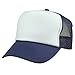 Blank Hat 5 Panel Summer Mesh Youth Cap in Navy Blue and White