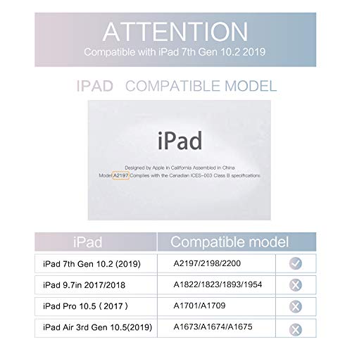 Ipad 7Th Generation Case Lalumix Ipad 10.2 Case 2019 Smart Shell Stand Cover Soft TPU Hard Back Protector with Auto Wake/Sleep for Tablet Case （Paisley Leaves）