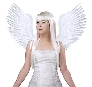 FashionWings (TM) White Open Swing V Shape Costume Feather Angel Wings Adult Unisex
