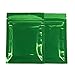 100 Glossy Green Two-Sided Aluminum Mylar Zip-Lock Flat Style Bags Outer Size 7.5x10cm (3x4