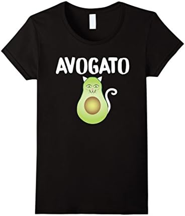 Womens Avogato T-Shirt - Avocado Cat Shirt - Funny Vegan Gift Small Black