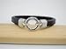 3 Sets Bracelet Clasps with Rhinestones and Round Spring Clasps for Licorice Leather (Rhodium)