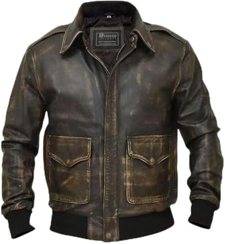 Mens German Luftwaffe BF-109 Fighter Pilot Real Leather Aviator